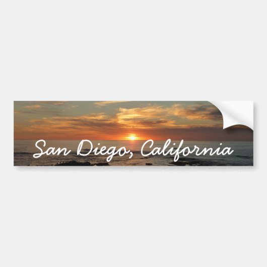 San Diego Sunset II California Seascape Bumpersticker (Voorkant)