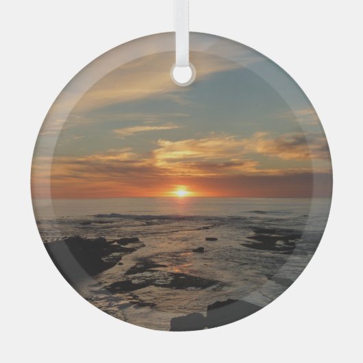 San Diego Sunset II California Seascape Glas Ornament (Voorkant)