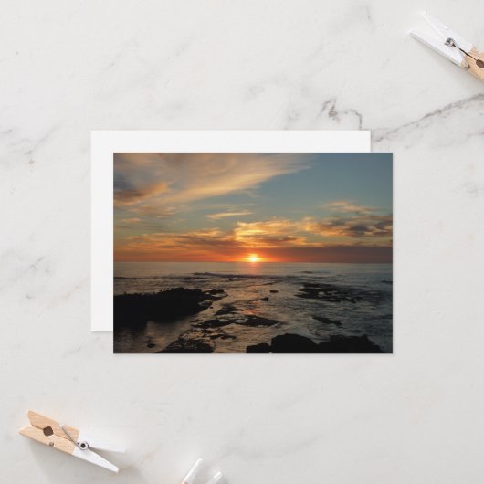 San Diego Sunset II California Seascape Kaart (Voorkant / Achterkant in situ)