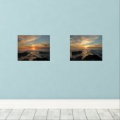 San Diego Sunset II California Seascape Muurkunst Sets (Houten vloer)