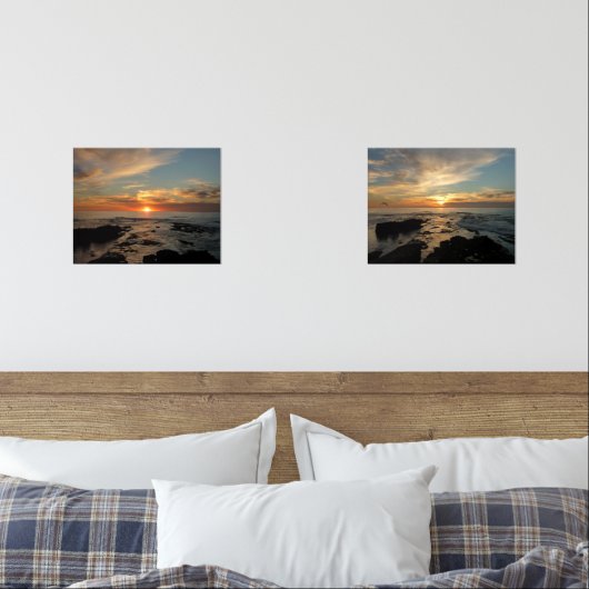 San Diego Sunset II California Seascape Muurkunst Sets (Slaapkamer)