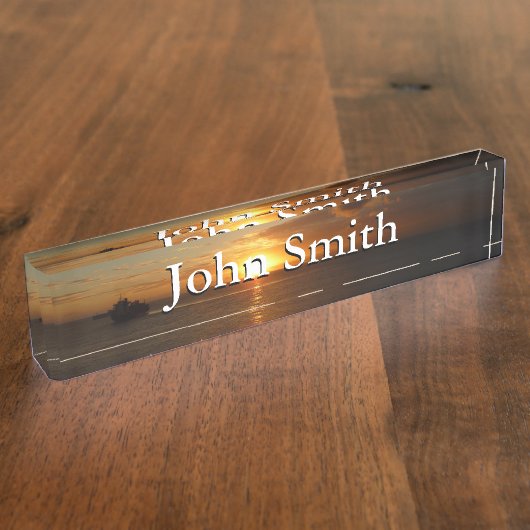 San Diego Sunset II California Seascape Naambordje (Zijkant)