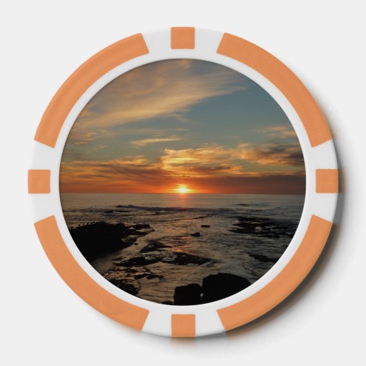 San Diego Sunset II California Seascape Poker Chips (Voorkant)