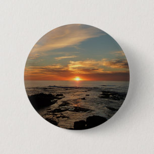 San Diego Sunset II California Seascape Ronde Button 5,7 Cm