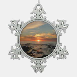 San Diego Sunset II California Seascape Tin Sneeuwvlok Ornament