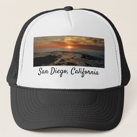 San Diego Sunset II California Seascape Trucker Pet (Voorkant)