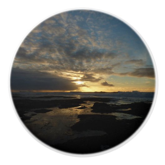 San Diego Sunset III Stunning California Landschap Keramische Knop (Voorkant)