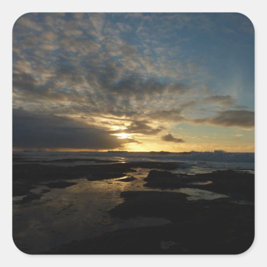 San Diego Sunset III Stunning California Landschap Vierkante Sticker (Voorkant)