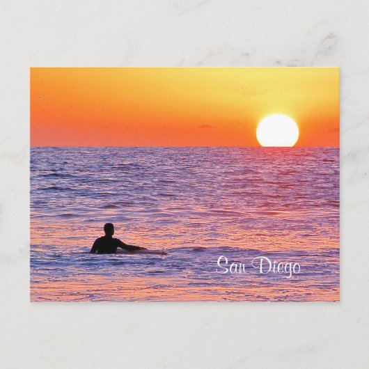 San Diego Sunset Swim Briefkaart (Voorkant)