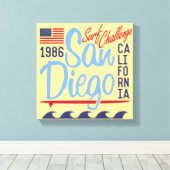San Diego Surf Challenge 1986 Canvas Afdruk (Insitu (Houten vloer))