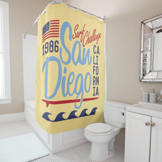 San Diego Surf Challenge 1986 Douchegordijn (In situ)