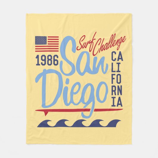 San Diego Surf Challenge 1986 Fleece Deken (Voorkant)