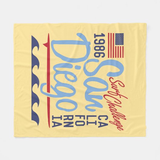 San Diego Surf Challenge 1986 Fleece Deken (Voorkant (Horizontaal))