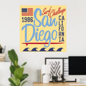 San Diego Surf Challenge 1986 Poster (Thuiskantoor)