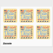 San Diego Surf Challenge 1986 Vierkante Sticker (Vel)