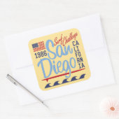 San Diego Surf Challenge 1986 Vierkante Sticker (Envelop)