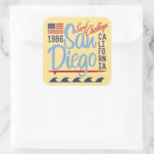 San Diego Surf Challenge 1986 Vierkante Sticker (Tas)