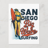 San Diego Surfing Paradise Vintage Briefkaart (Voorkant)