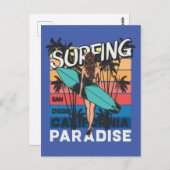 San Diego Surfing Vintage Briefkaart (Voorkant / Achterkant)