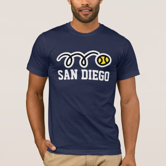 San Diego tennis t-shirts voor mannen vrouwen & ki (Voorkant)