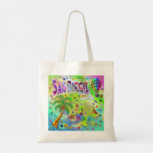 San Diego Tijdloze Melodie Canvas tas (Achterkant)