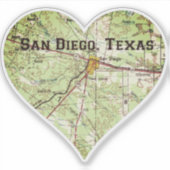 San Diego TX  Kaart Sticker (Voorkant)