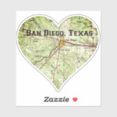 San Diego TX Kaart Sticker (Vel)