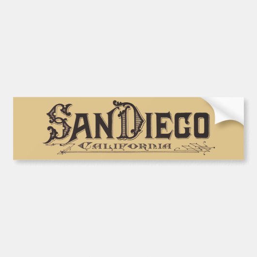 San Diego Typeface Bumpersticker (Voorkant)