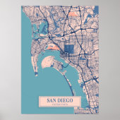 San Diego - United States Breezy City Map Poster (Voorkant)