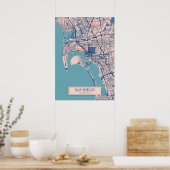 San Diego - United States Breezy City Map Poster (Keuken)