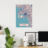 San Diego - United States Breezy City Map Poster (Thuiskantoor)