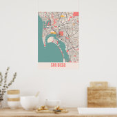 San Diego - United States Chalk City Map Poster (Keuken)