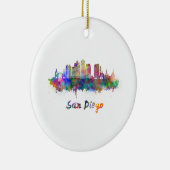 San Diego V2 skyline in waterverf Keramisch Ornament (Rechts)