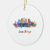 San Diego V2 skyline in waterverf Keramisch Ornament (Links)