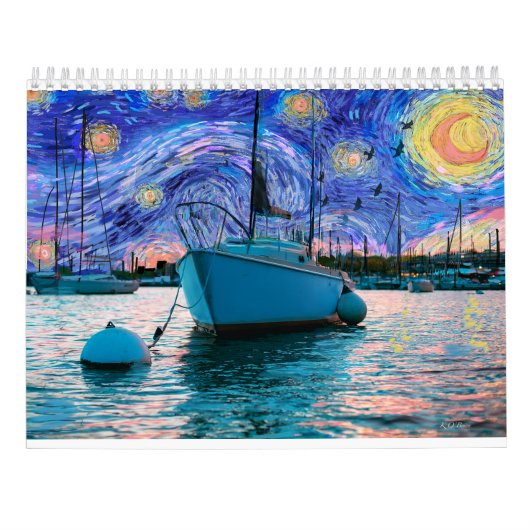 San Diego Van Gogh 2022 Wall Agenda  Kalender (Achterkant)