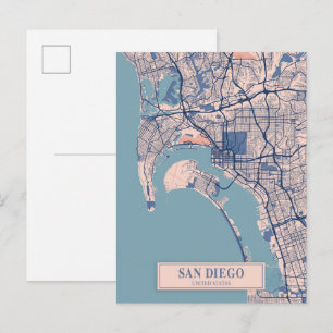 San Diego Verenigde Staten Winderige Stad Kaart Re