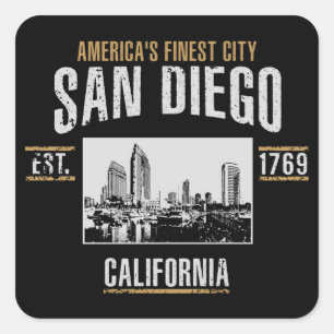 San Diego Vierkante Sticker