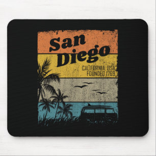 San Diego Vintage Californië Strand Surfen Retro S Muismat