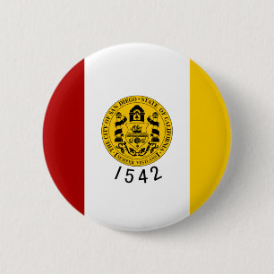 San Diego Vlag Ronde Button 5,7 Cm