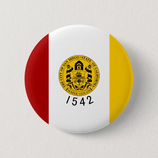 San Diego Vlag Ronde Button 5,7 Cm (Voorkant)
