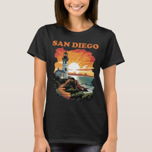 San Diego Vuurtoren Oranje Reizen T-shirt
