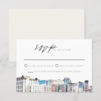 SAN DIEGO Waterverf Skyline Destination RSVP-kaart