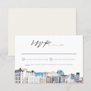 SAN DIEGO Waterverf Skyline Destination RSVP-kaart Kaart