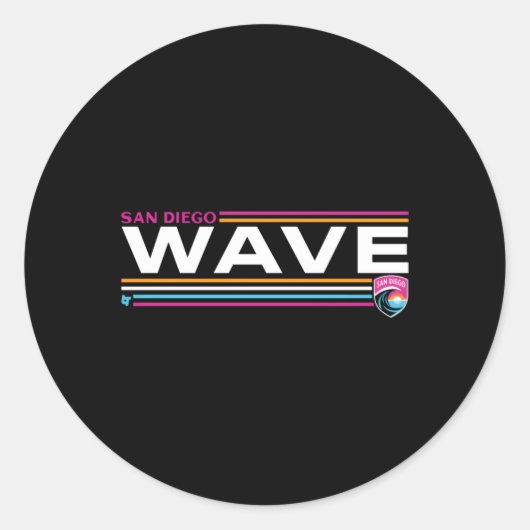 San Diego Wave FC Stripes NWSL Voetbal Ronde Sticker (Voorkant)