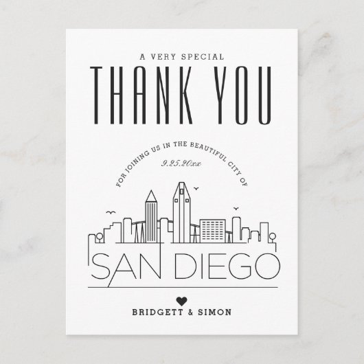 San Diego Wedding | Bedankt voor de komst! Briefka Briefkaart (Voorkant)
