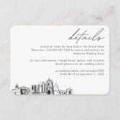 San Diego Wedding Hotel Kamer Blok Details Informatiekaartje (Voorkant)