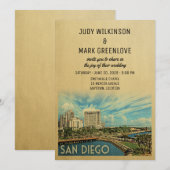 San Diego Wedding Invitation California Kaart (Voorkant / Achterkant)