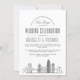 San Diego Wedding | Moderne Deco City Skyline Kaart
