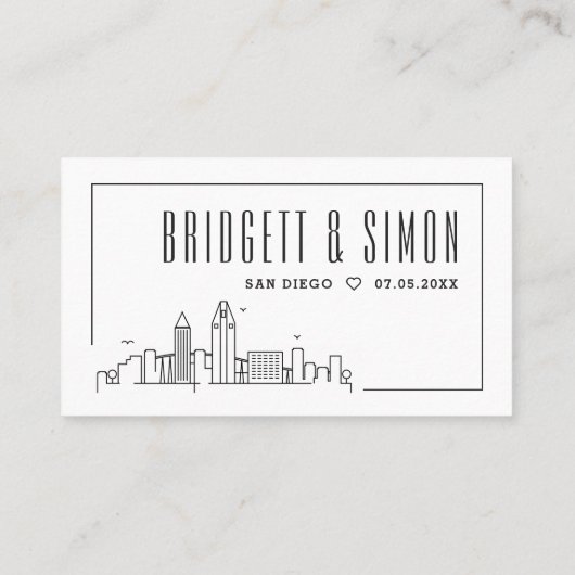 San Diego Wedding | Plaats kaarten voor en achter Plaatskaartje (Achterkant)