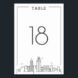 San Diego Wedding | tafelnummer<br><div class="desc">Een unieke trouwtafel nummerkaarten voor een huwelijk vindt plaats in de prachtige stad San Diego, Californië. Het beschikt over een vereenvoudigd tafelnummer dat rust boven een gestileerde versie van de unieke skyline van de beroemde stad. Dit item maakt deel uit van een groter meerdelig collectie met items die zijn afgestemd...</div>